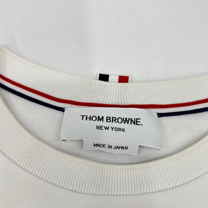 THOM BROWNE トムブラウン 白 半袖カットソー トリコロール トップス