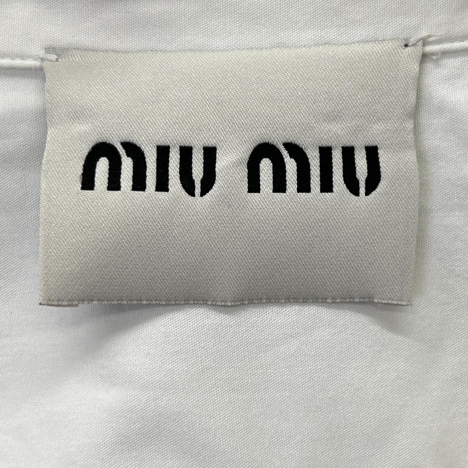 MIUMIU Miu Miu DNA067 White Logo Shirt Top