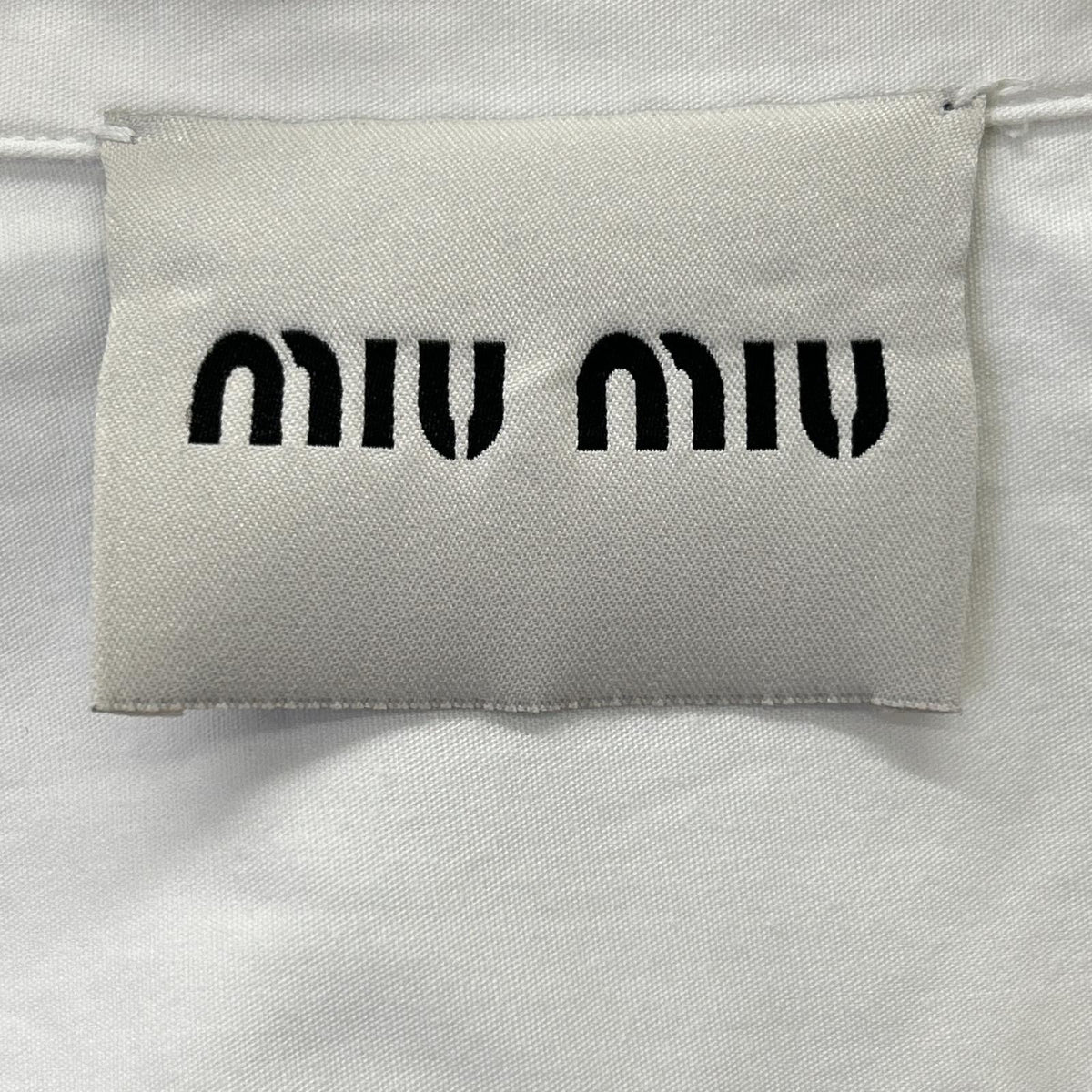 MIUMIU Miu Miu DNA067 White Logo Shirt Top