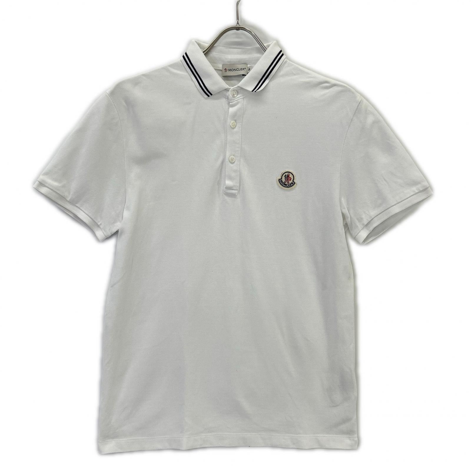 MONCLER White Logo Short Sleeve Polo Shirt