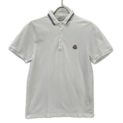 MONCLER White Logo Short Sleeve Polo Shirt