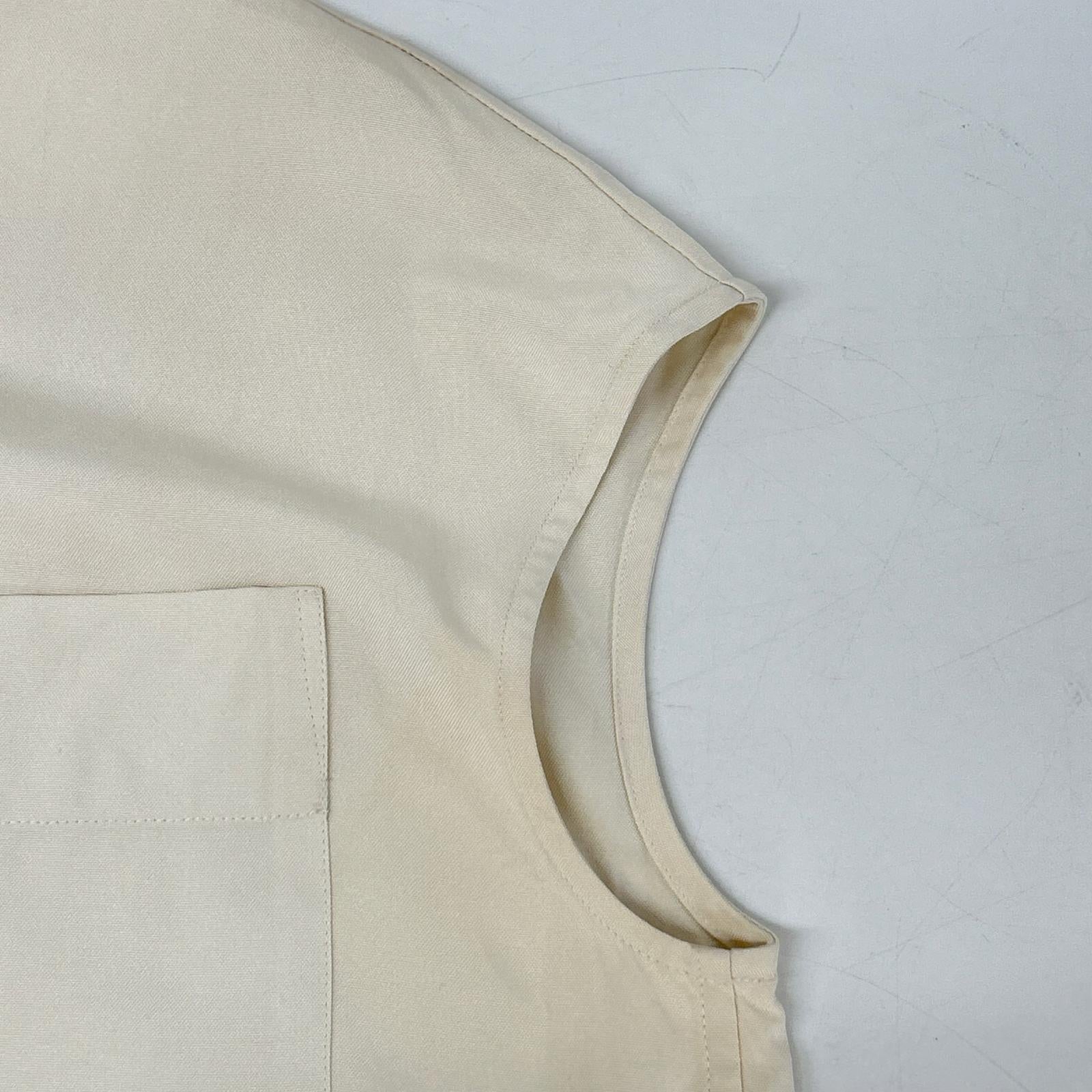 HERMES エルメス 66-7315 シルク セリエ釦 ノースリーブワンピース ワンピース