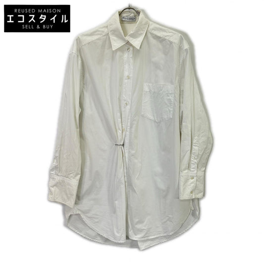 TP0241PG10901 White Oversized Drape Shirt Top 34 Men's