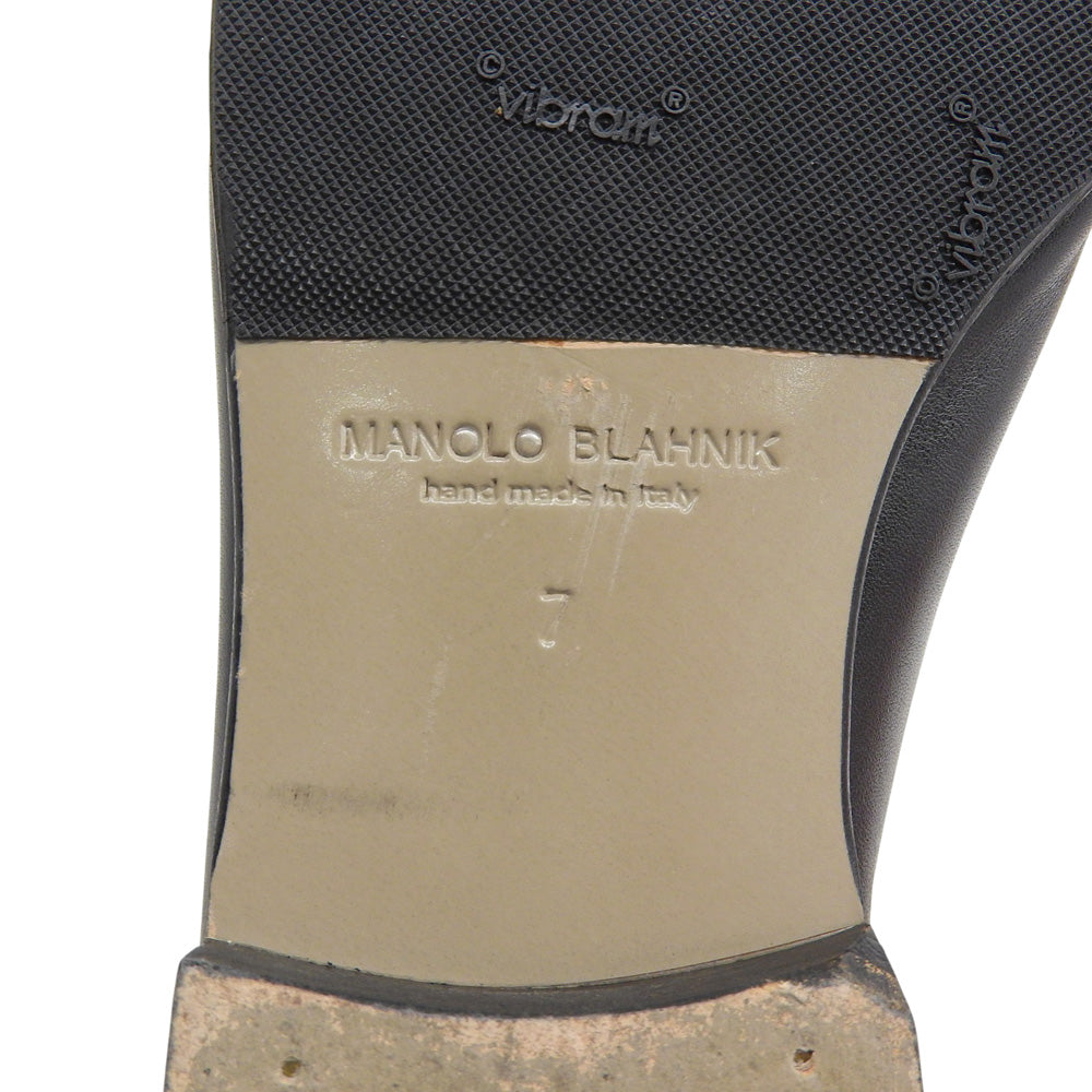 MANOLO BLAHNIK マノロブラニク レザー ローファー シューズ メンズ ブラック 7 シューズ