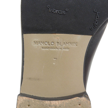 MANOLO BLAHNIK マノロブラニク レザー ローファー シューズ メンズ ブラック 7 シューズ