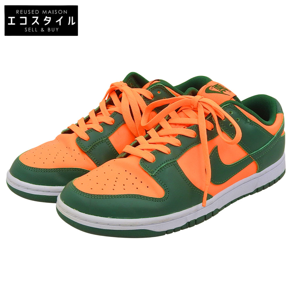 美品 DUNK LOW RETRO 扣篮迈阿密飓风队 皮革 男款 运动鞋 绿色 橙色 28cm 运动鞋 10(US) 男款
