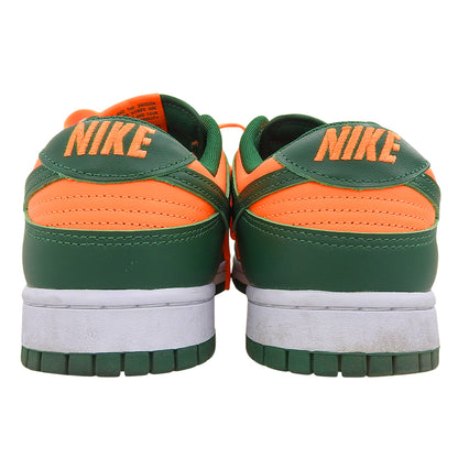 NIKE ナイキ 美品 DUNK LOW RETRO ダンク マイアミ ハリケーン レザー シューズ メンズ グリーン オレンジ 28cm シューズ
