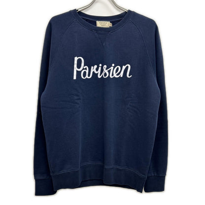 NAVY FRONT PRINT SWEAT TOP L Men's