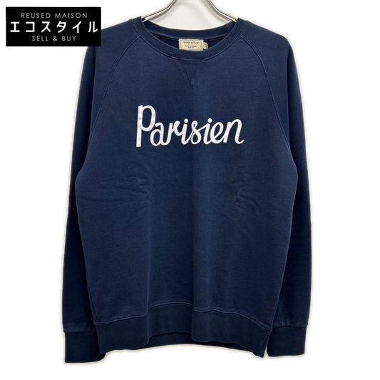 NAVY FRONT PRINT SWEAT TOP L Men's