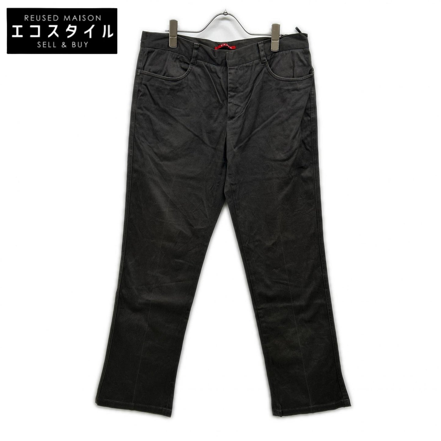 Gray Cotton Chino Straight-Leg Pants Bottoms 48 Men's