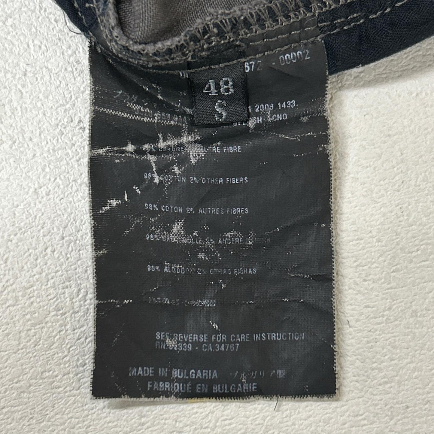 灰色 纯棉 斜纹棉布 直筒裤 裤子 48 男士