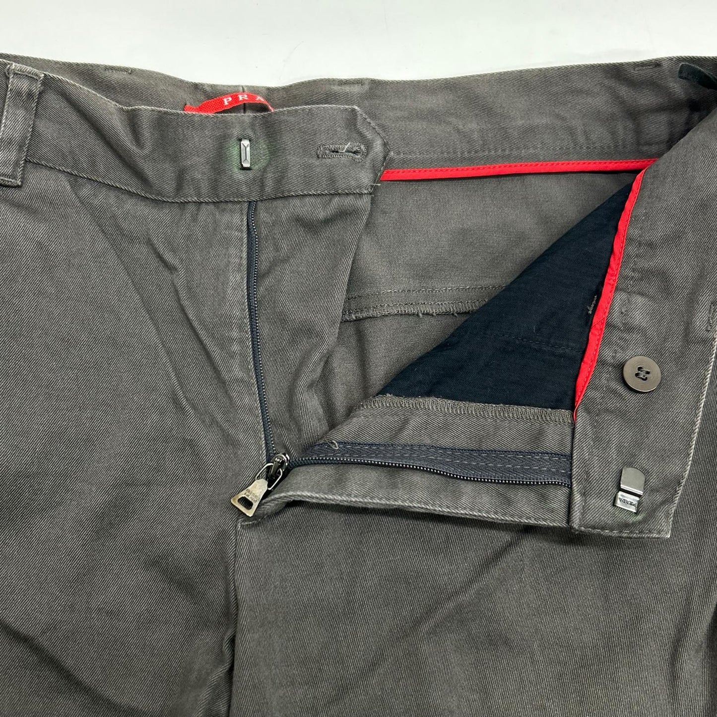 Gray Cotton Chino Straight-Leg Pants Bottoms 48 Men's