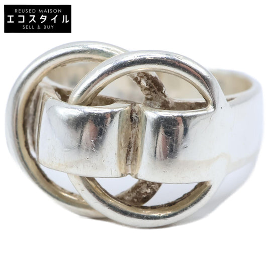 HERMES Deux Anneaux Ring 49 925 5.3g Silver Ring
