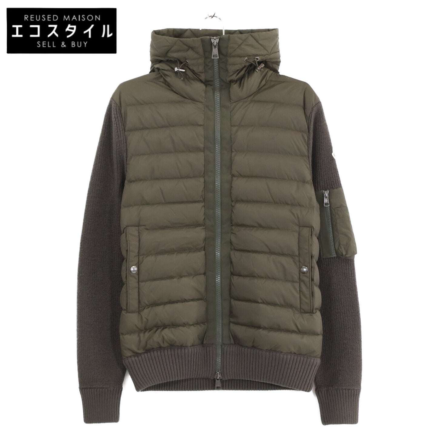 【美品】H20919850800 CARDIGAN 羽绒/针织拼接 连帽羽绒服 夹克 S 男士