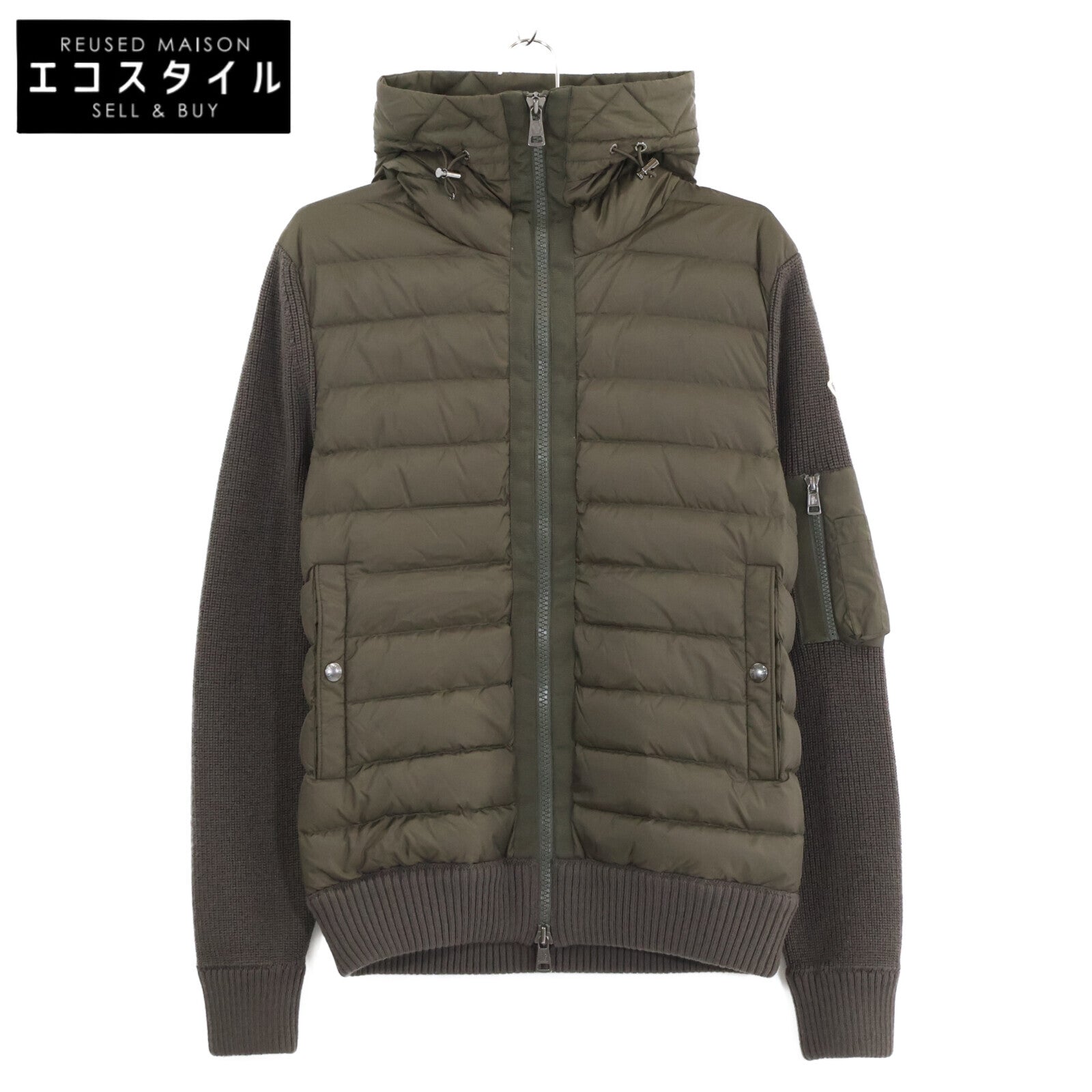 【美品】H20919850800 CARDIGAN 羽绒/针织拼接 连帽羽绒服 夹克 S 男士
