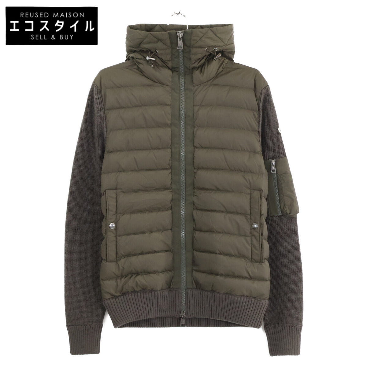【美品】H20919850800 CARDIGAN 羽绒/针织拼接 连帽羽绒服 夹克 S 男士