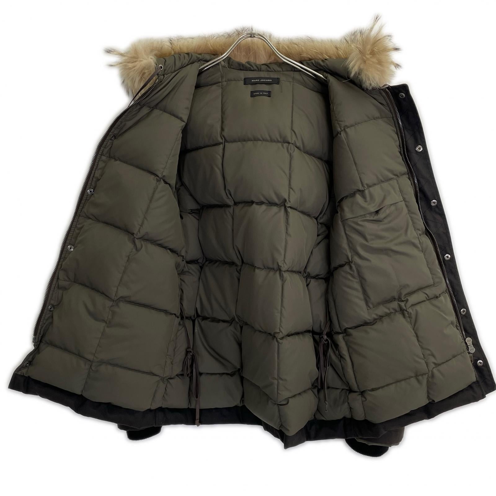 MARC JACOBS マーク ジェイコブス ブラック ファー付き オイルド ダウンジャケット ジャケット