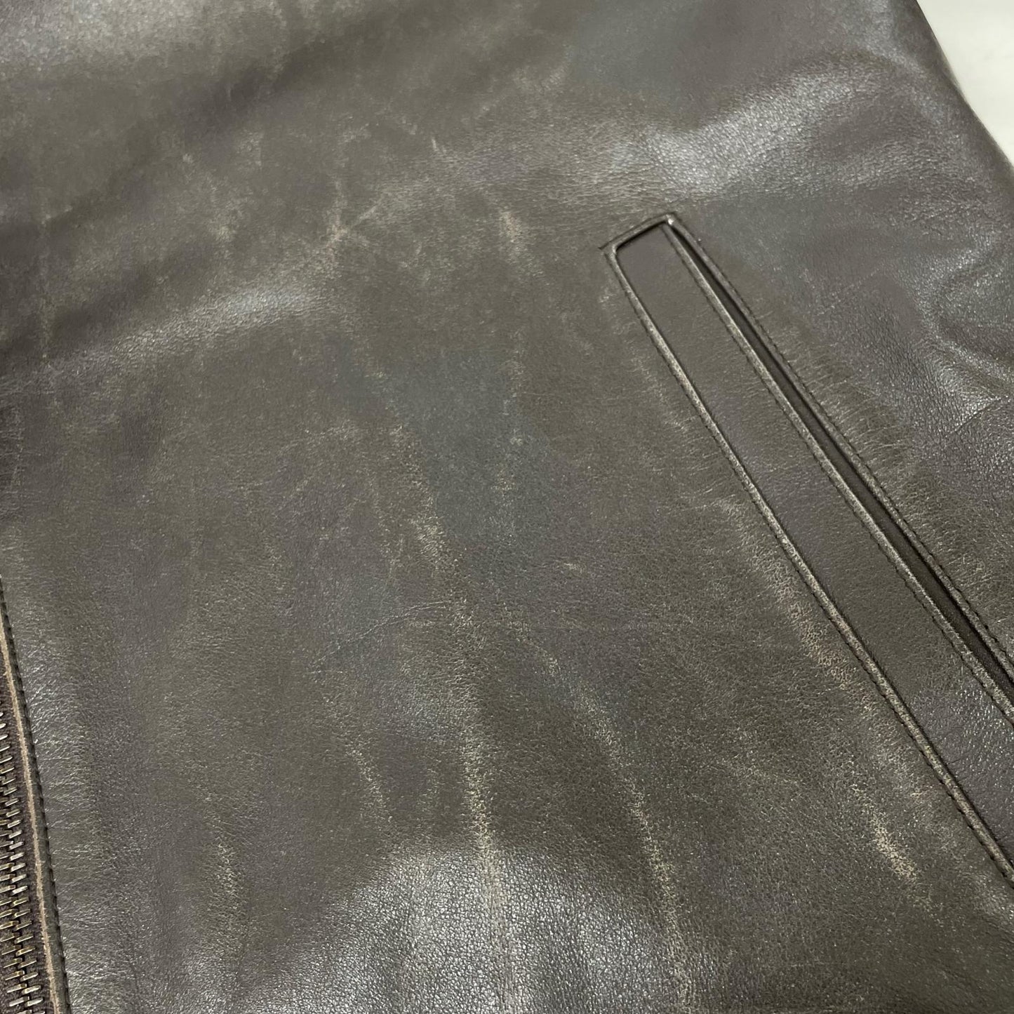 黑色绵羊皮单排扣机车夹克 男士