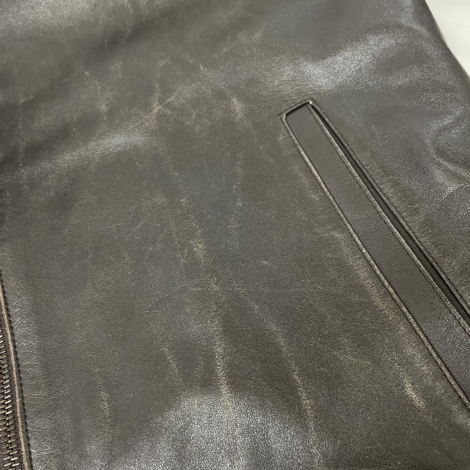 黑色绵羊皮单排扣机车夹克 男士