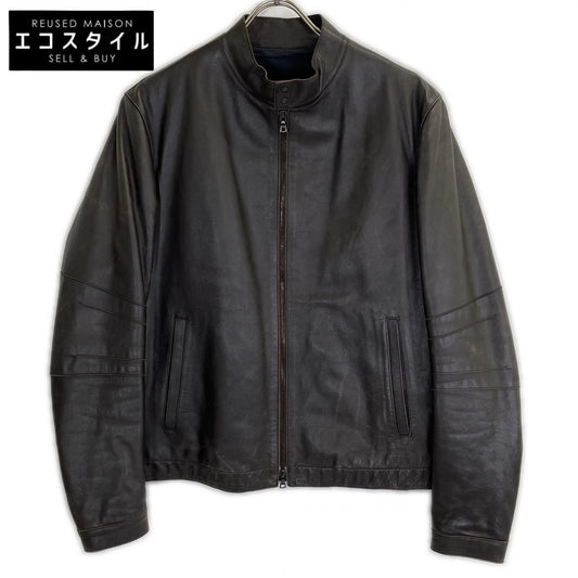 Black Sheepskin Single Rider's Jacket for Men