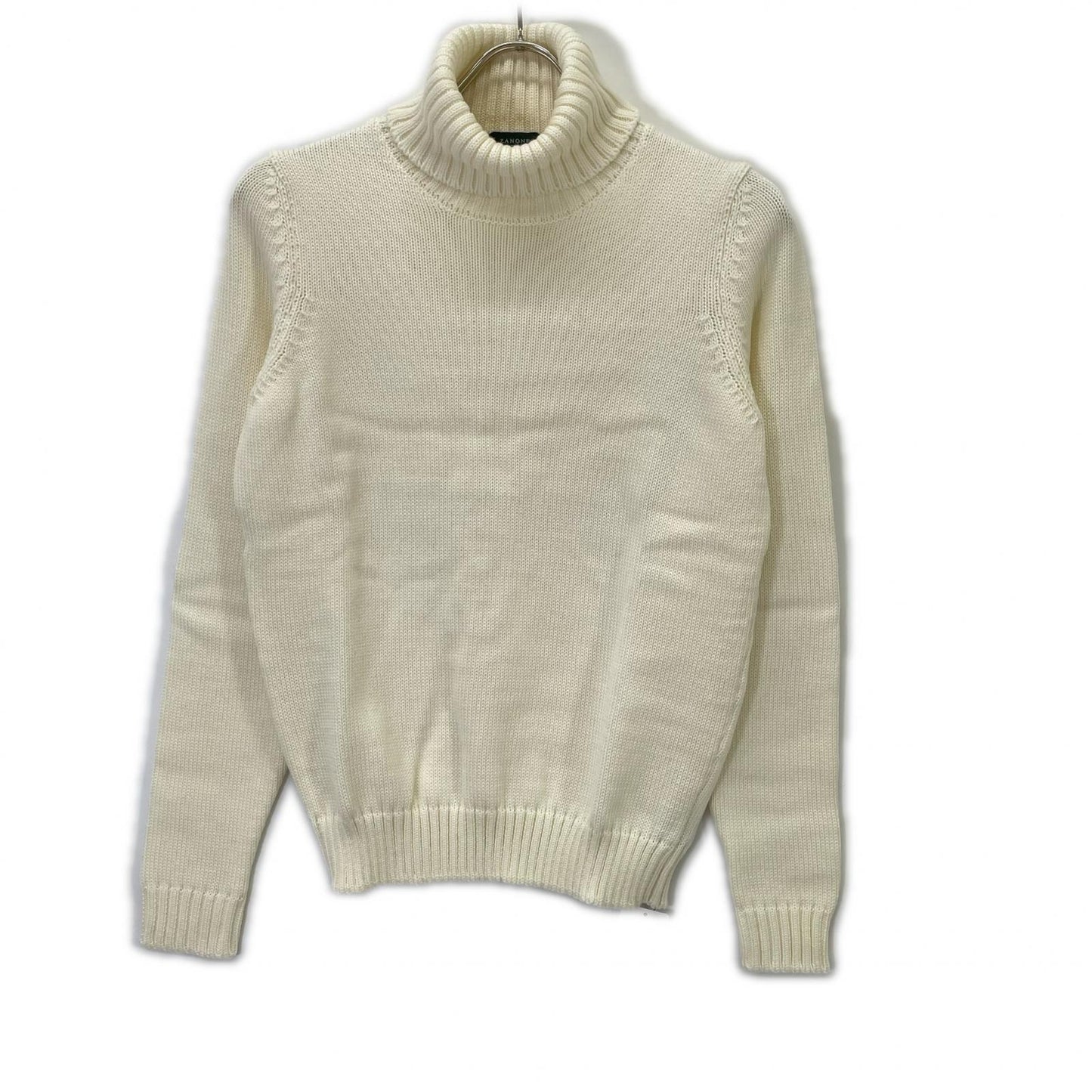 ZANONE 7ETJP4 White Wool Turtleneck Knit Top