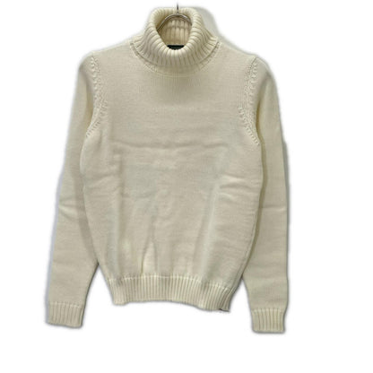 ZANONE 7ETJP4 White Wool Turtleneck Knit Top