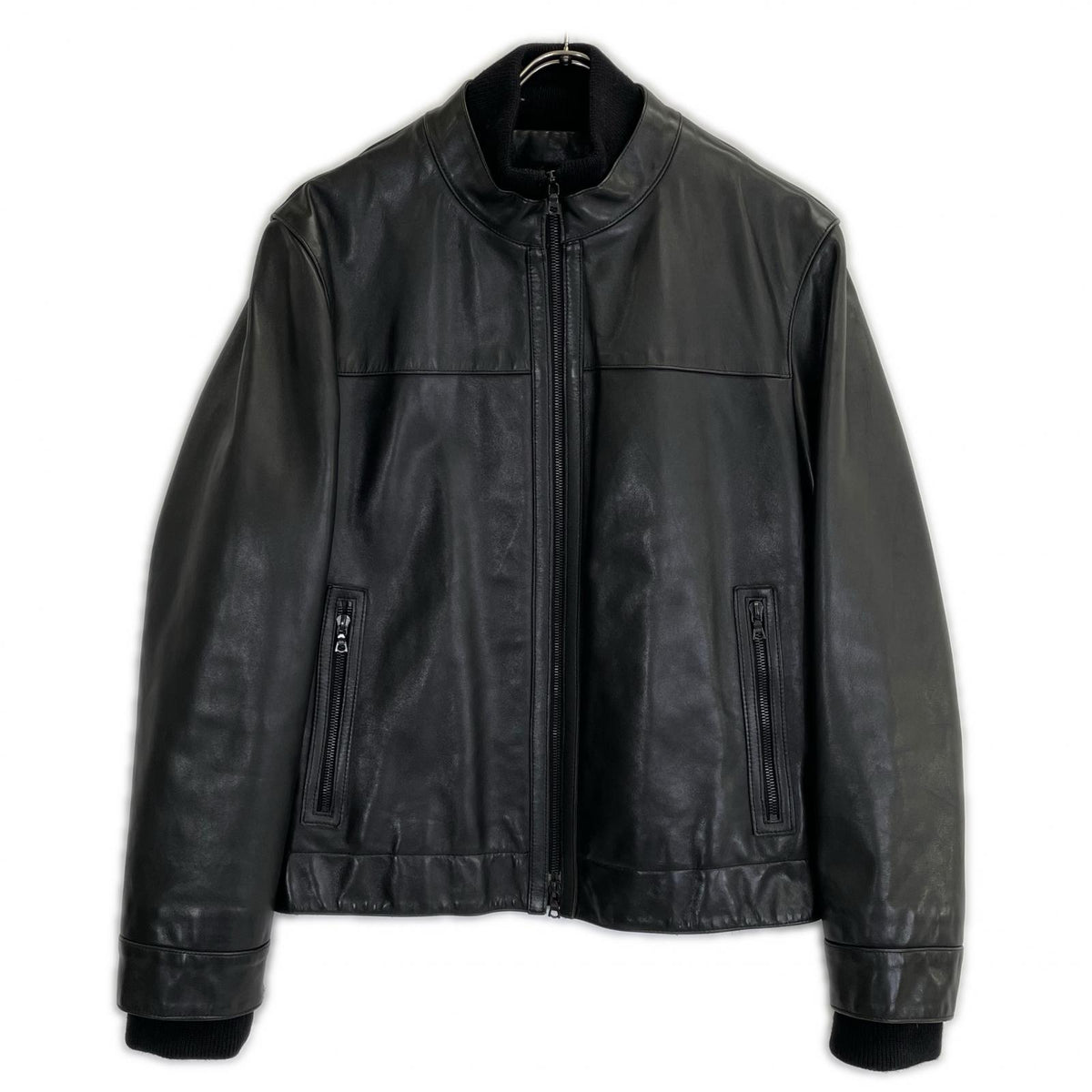 NeilBarrett ニールバレット ブラック リブ レザージャケット ジャケット