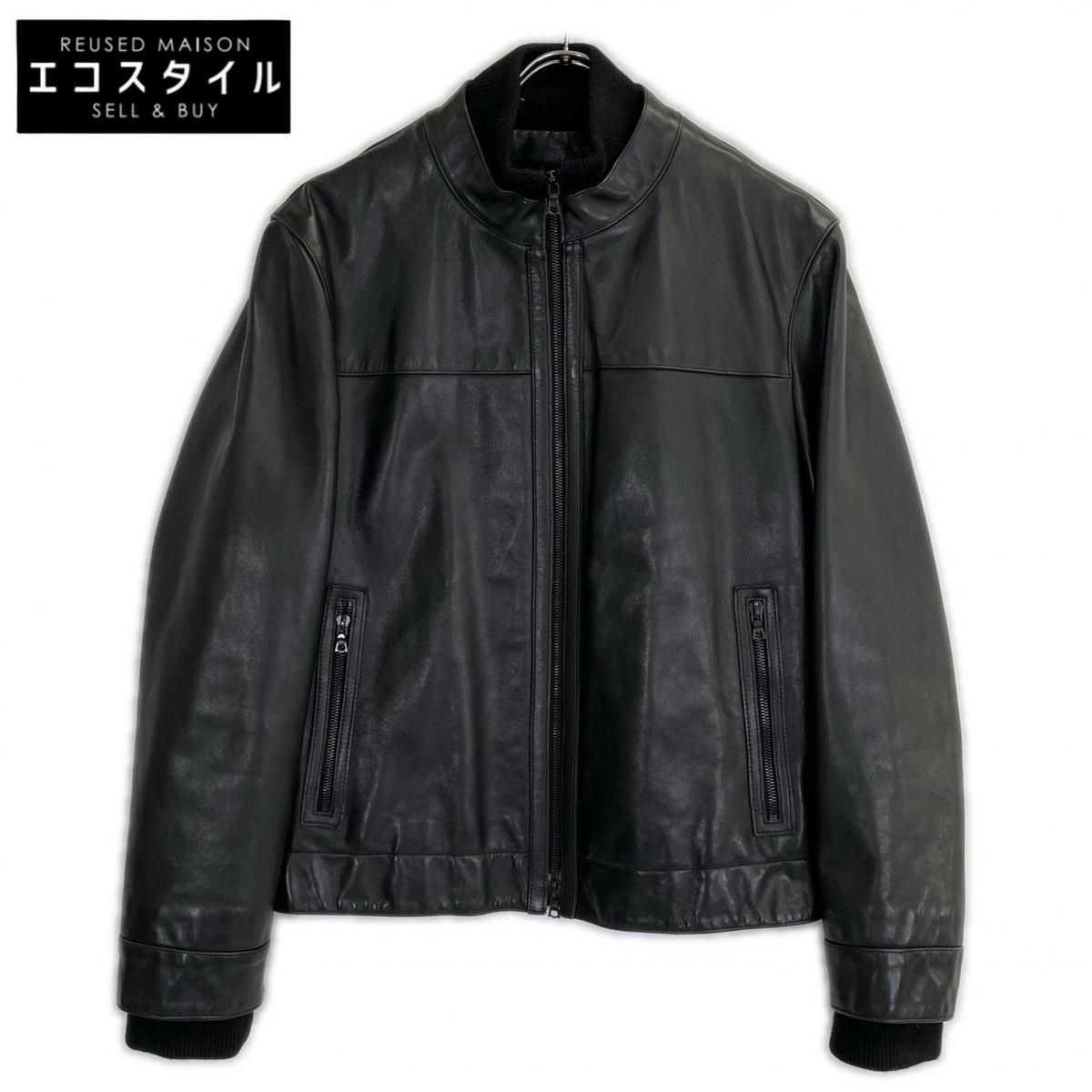 NeilBarrett ニールバレット ブラック リブ レザージャケット ジャケット