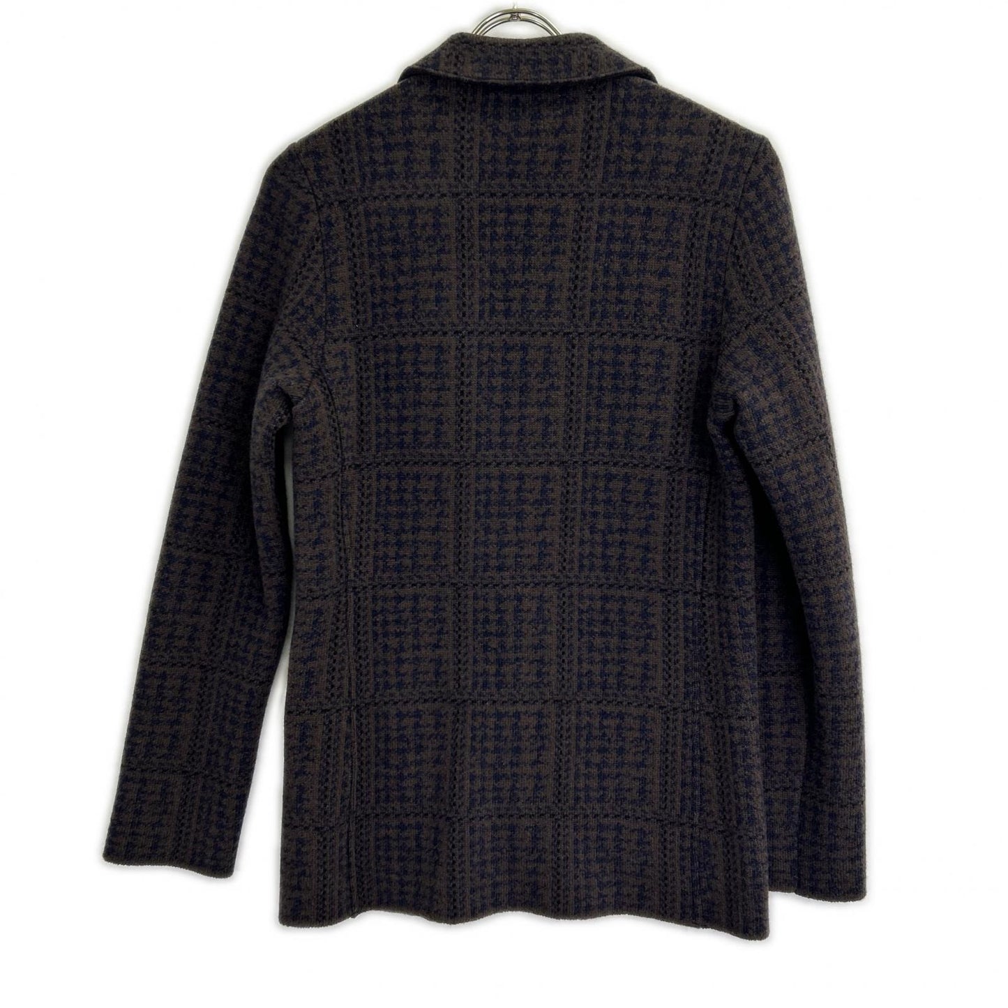 LARDINI Brown Jacquard Knit Jacket XXS Men's