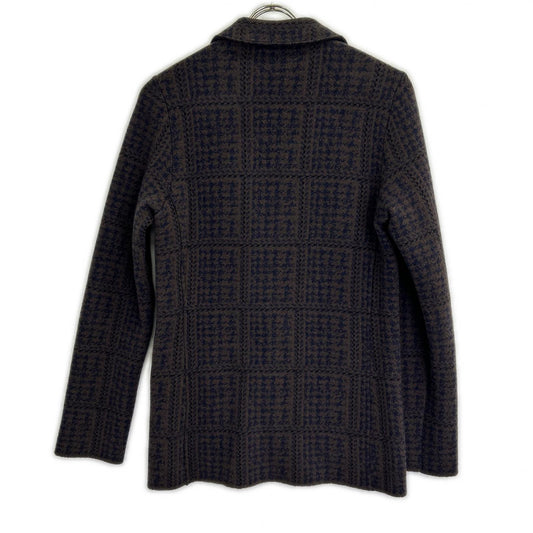 LARDINI Brown Jacquard Knit Jacket XXS Men's