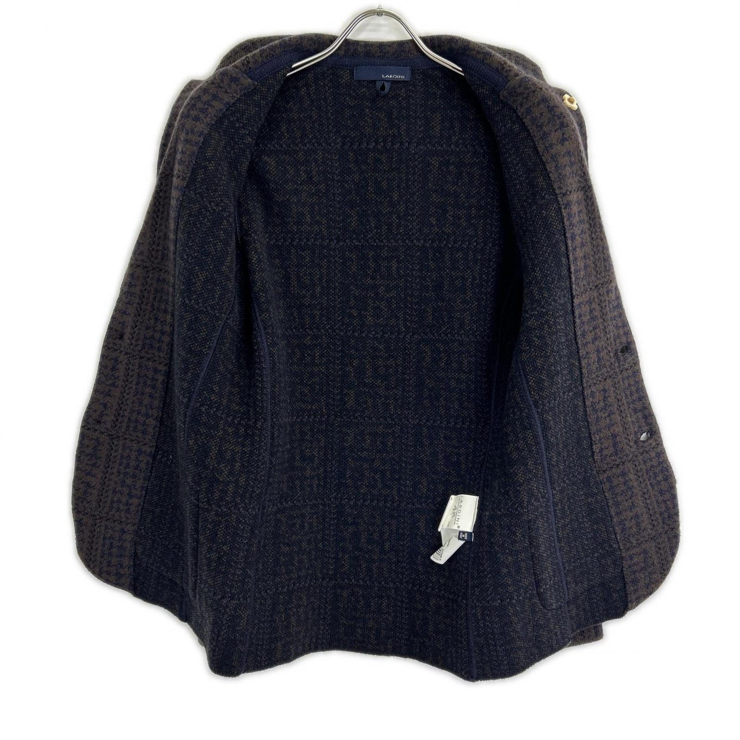 LARDINI Brown Jacquard Knit Jacket XXS Men's