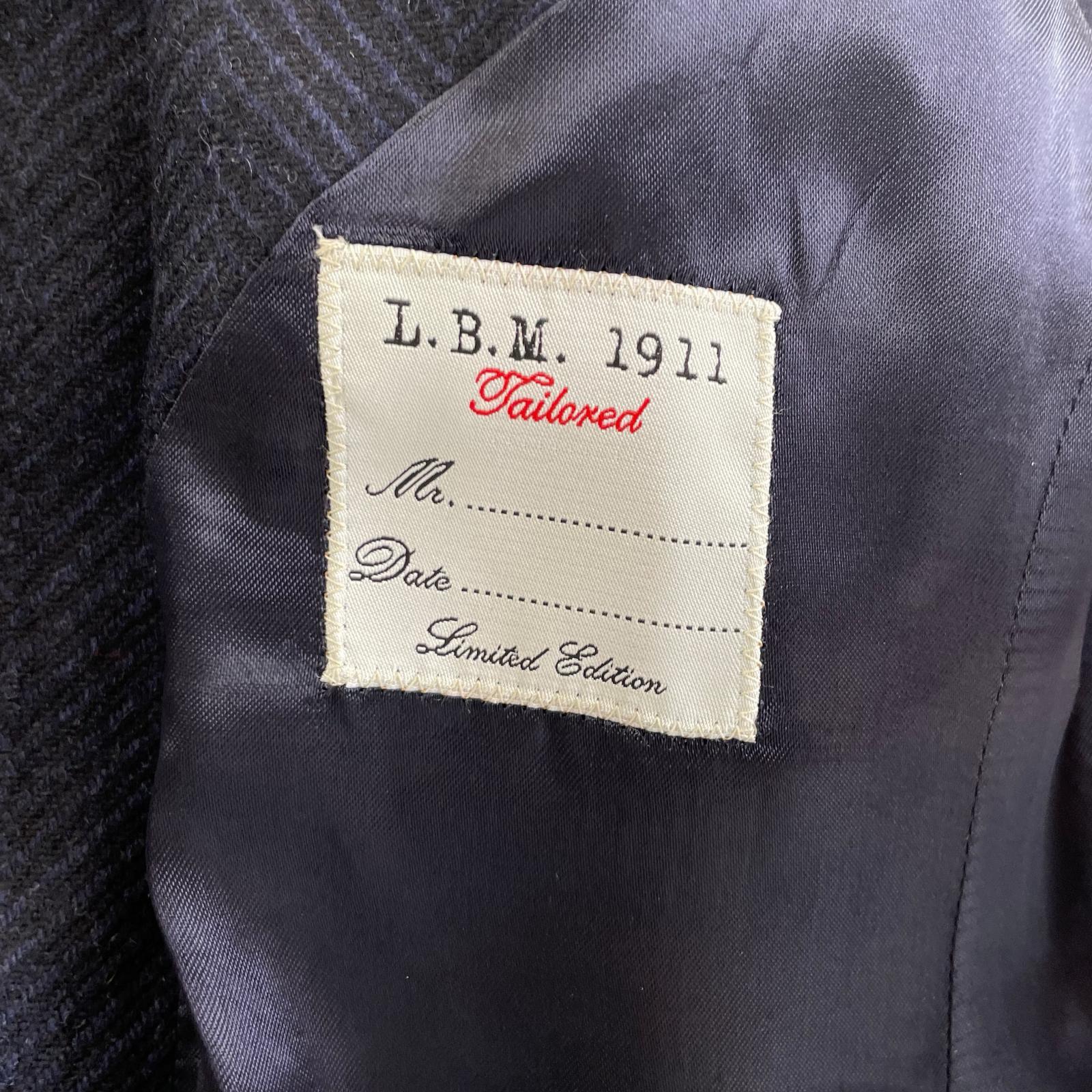 L.B.M.1911 エルビーエム1911 グレー ヘリンボーン ウール Pコート コート