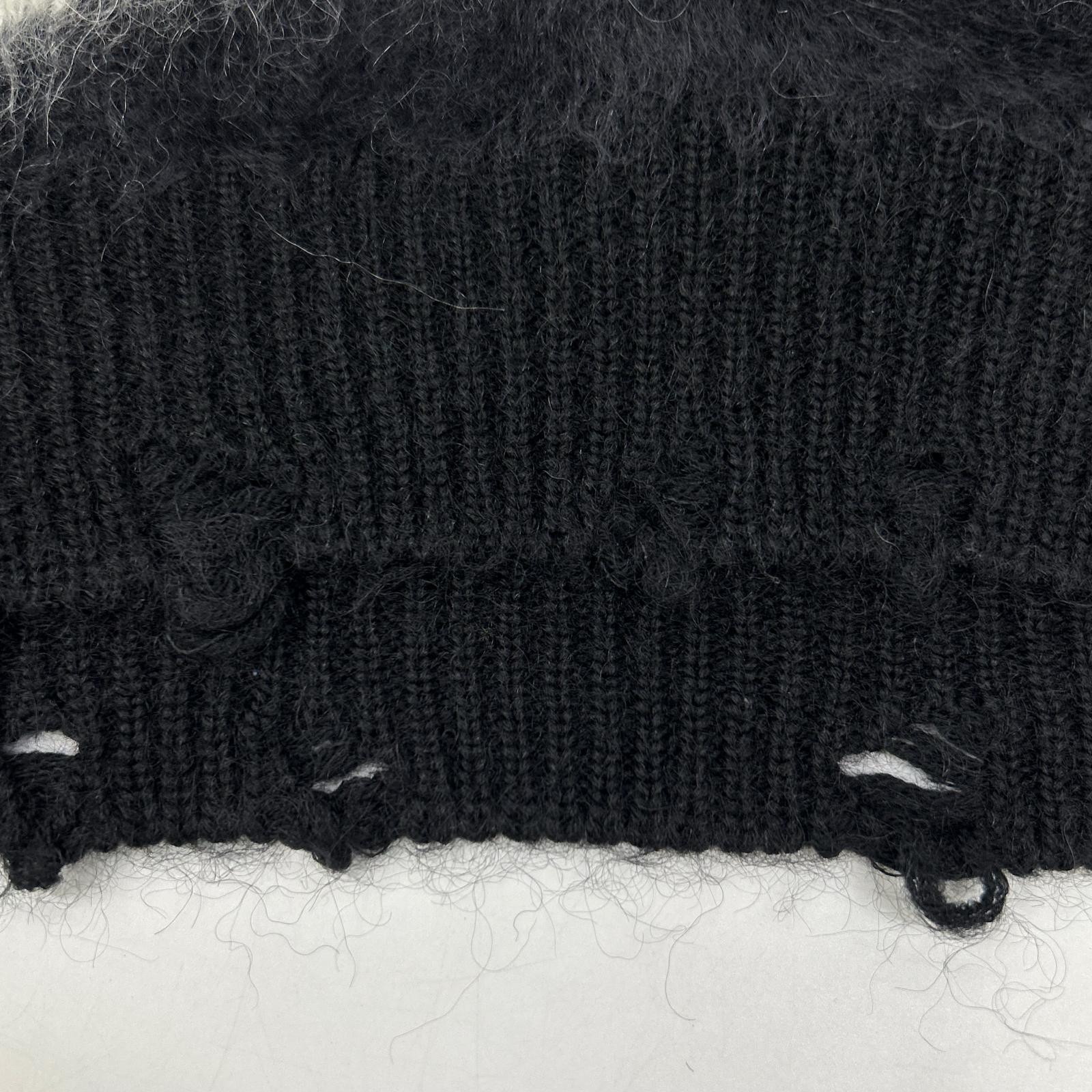 SAINT LAURENT PARIS 22 Mohair x Nylon x Wool Knit XS Black Playboy Collaboration 713263 Tops