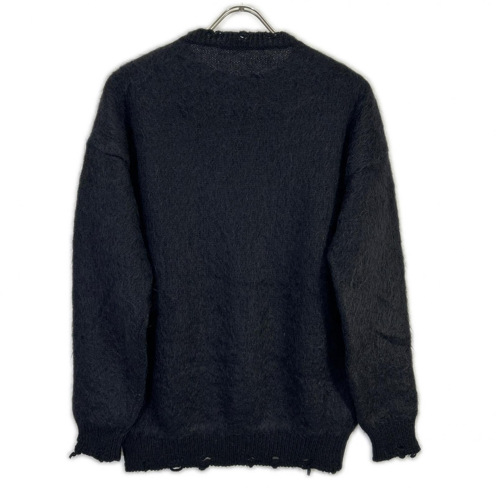 SAINT LAURENT PARIS 22 Mohair x Nylon x Wool Knit XS Black Playboy Collaboration 713263 Tops
