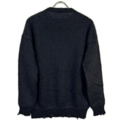 SAINT LAURENT PARIS 22 Mohair x Nylon x Wool Knit XS Black Playboy Collaboration 713263 Tops