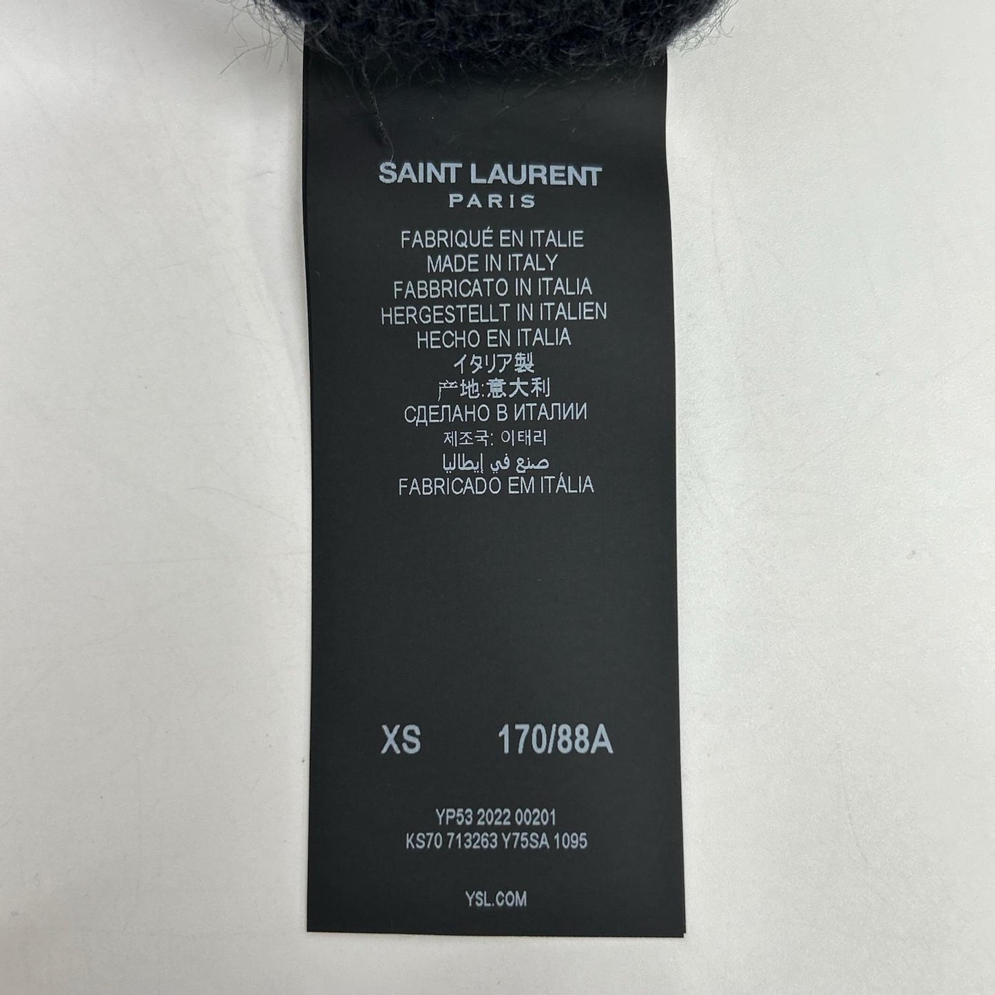 SAINT LAURENT PARIS 22 Mohair x Nylon x Wool Knit XS Black Playboy Collaboration 713263 Tops