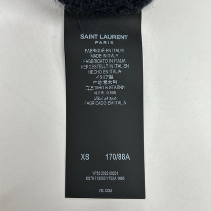 SAINT LAURENT PARIS 22 Mohair x Nylon x Wool Knit XS Black Playboy Collaboration 713263 Tops