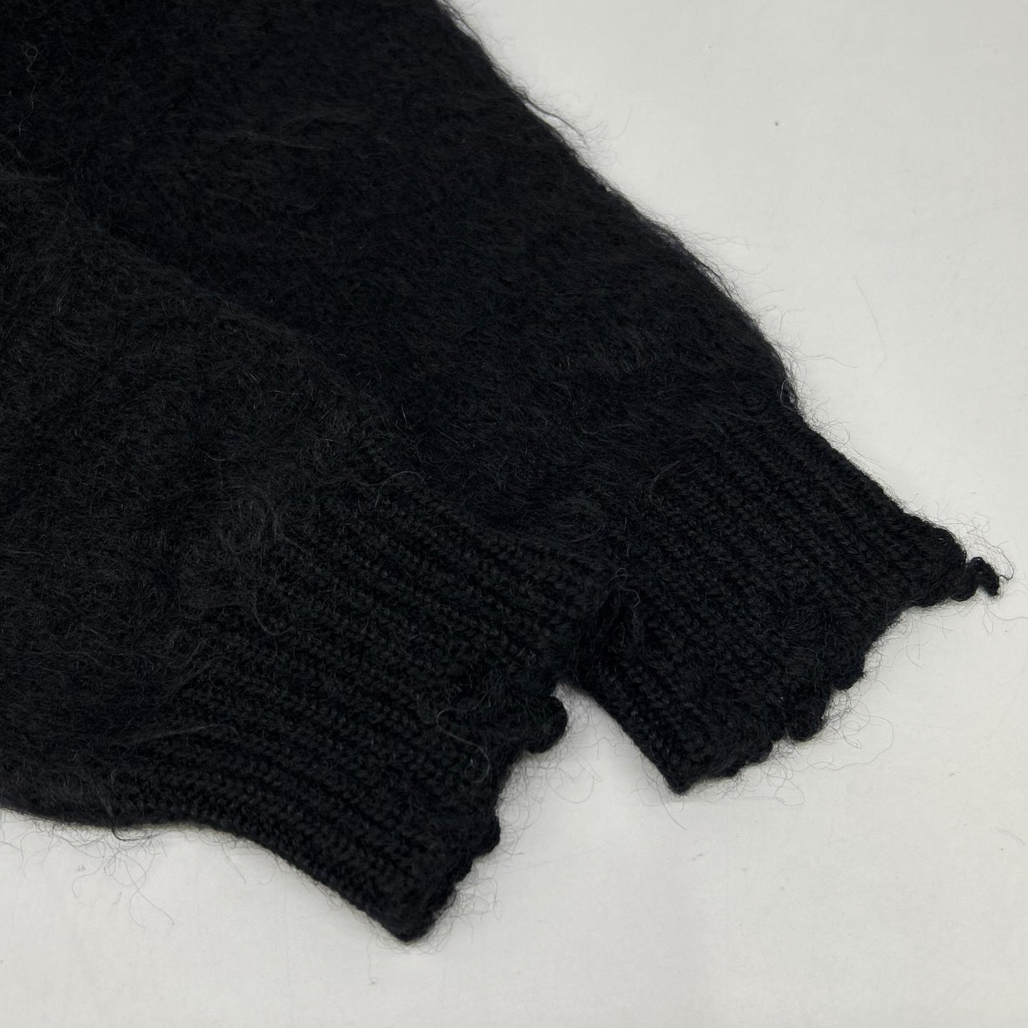 SAINT LAURENT PARIS 22 Mohair x Nylon x Wool Knit XS Black Playboy Collaboration 713263 Tops