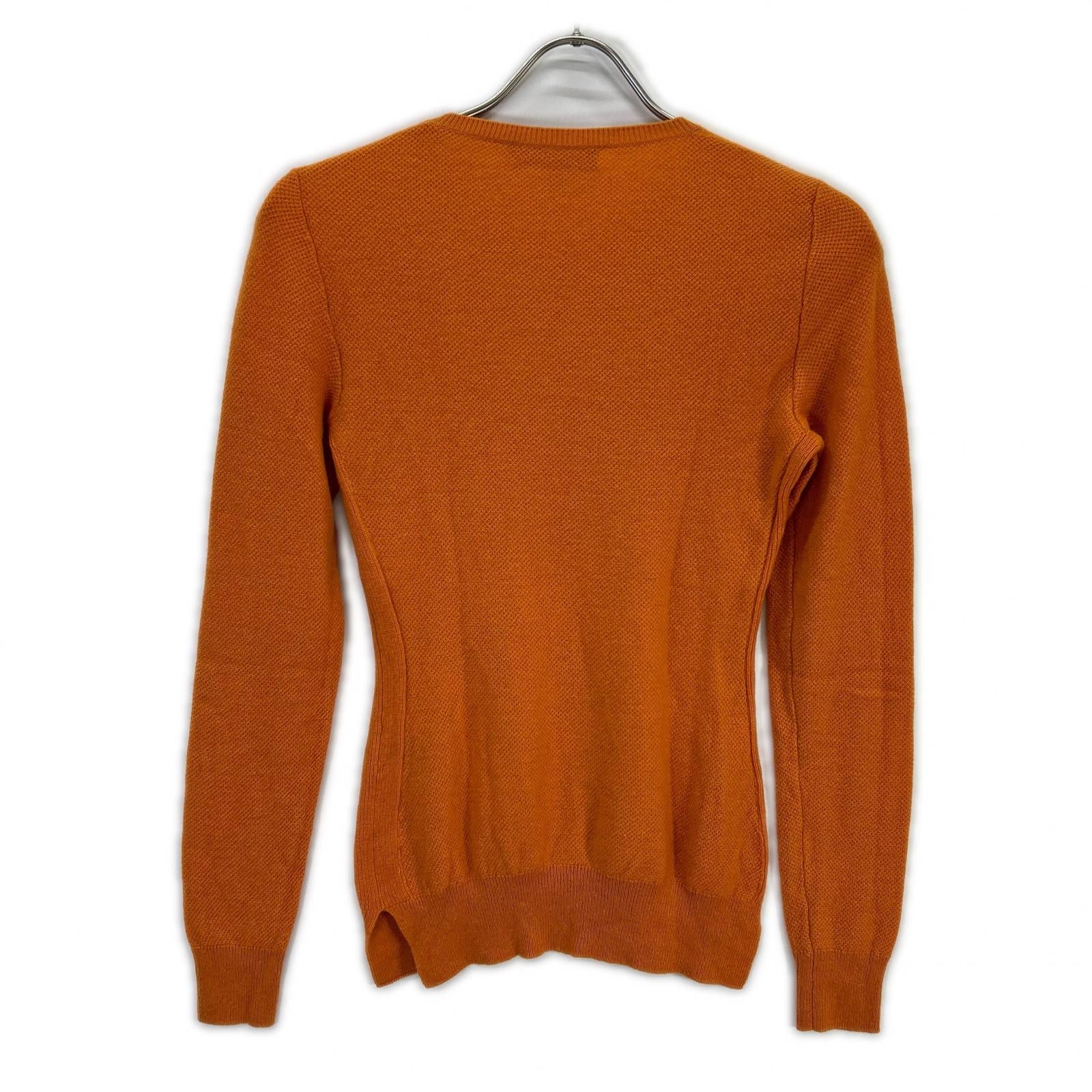 FAG1197 Orange Baby Cashmere Knit Sweater Logo Plate Top 38 Women's