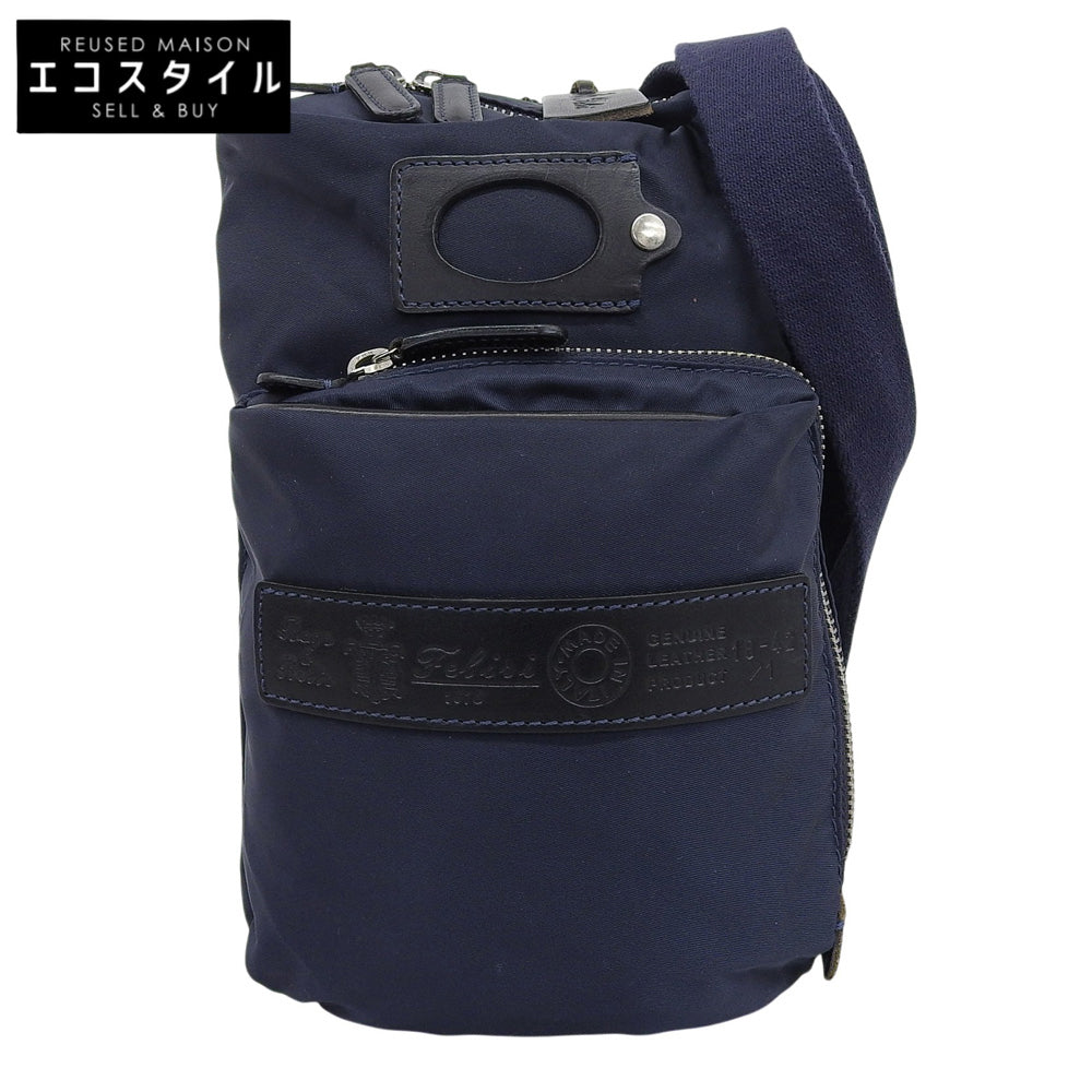 Felisi フェリージ 美品 別注 ナイロン ショルダーバッグ メンズ ネイビー 18-42 ショルダーバッグ