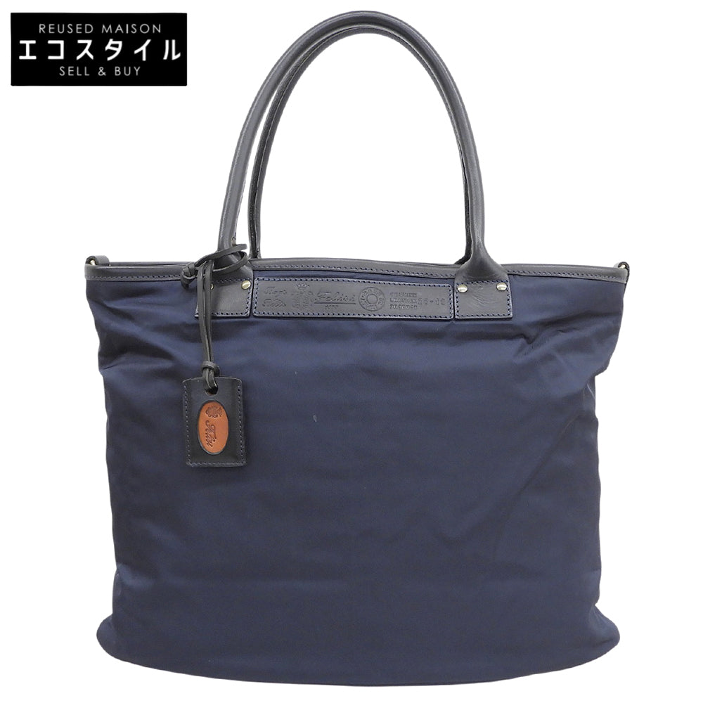 Felisi フェリージ 美品 ナイロン×レザー トートバッグ メンズ ネイビー 20ー19 トートバッグ