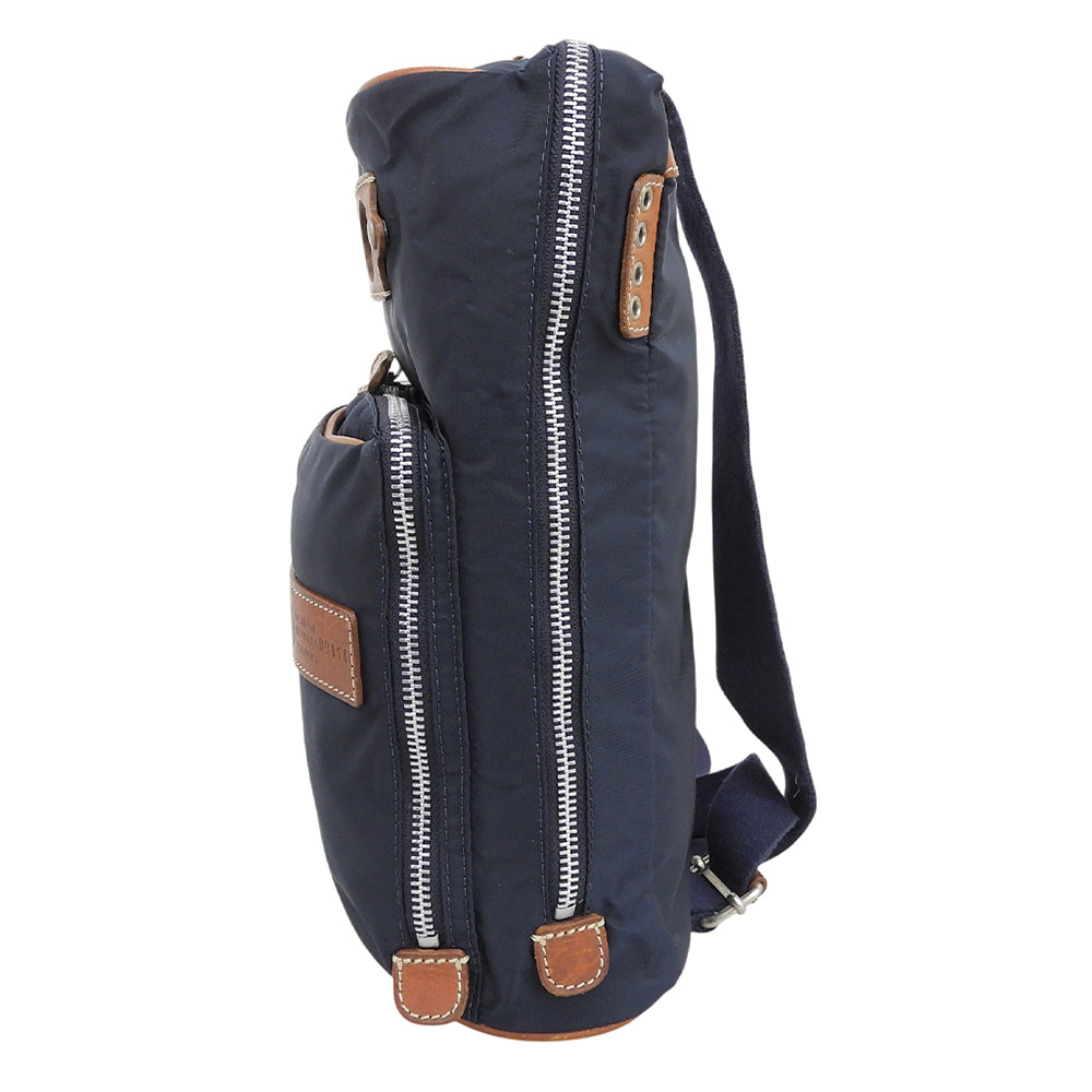 Felisi フェリージ 美品 ナイロン×レザー ショルダーバッグ ボディバッグ メンズ ネイビー 99114 ボディバッグ