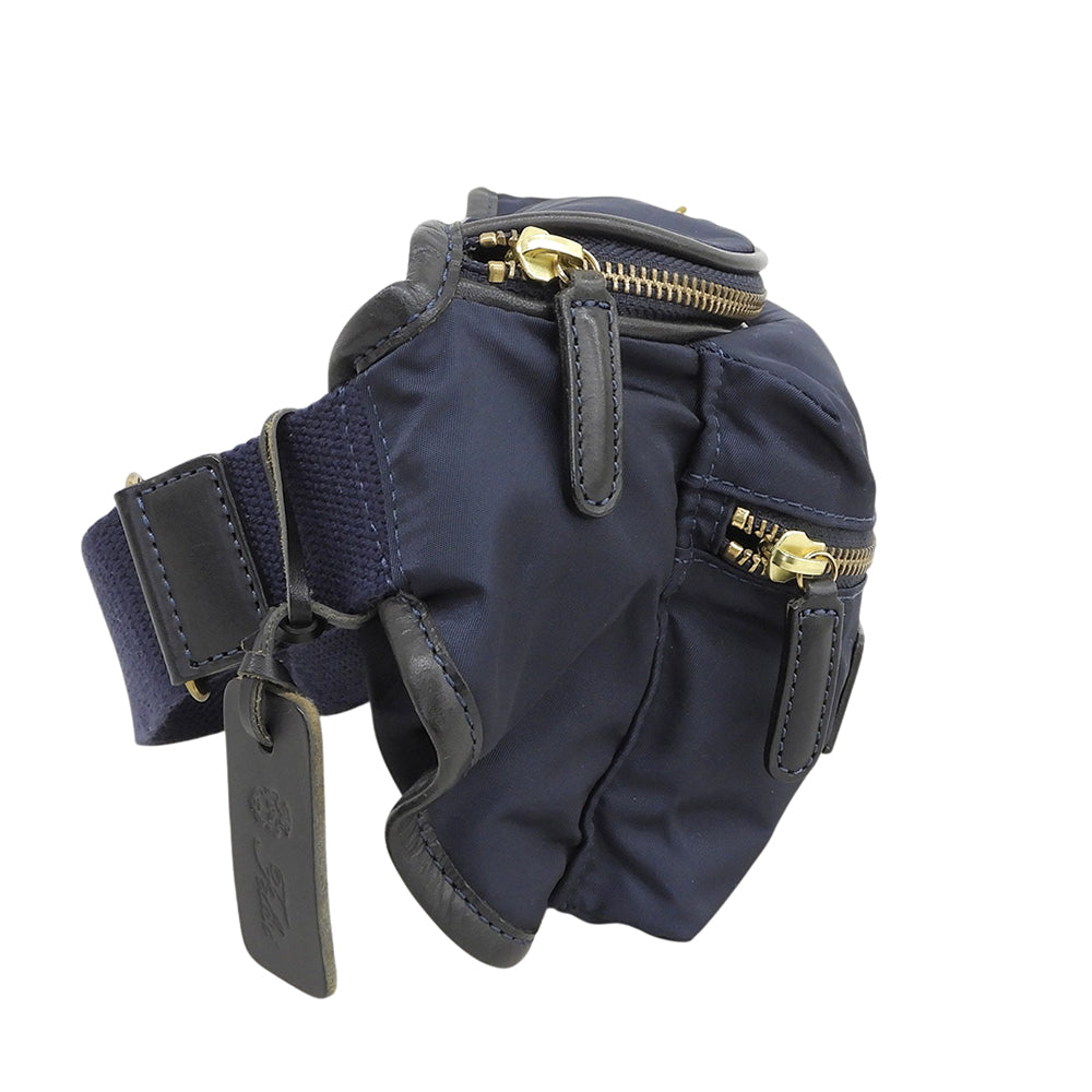 Felisi フェリージ 美品 ナイロン×レザー ショルダーバッグ ボディバッグ メンズ ネイビー 799 ボディバッグ