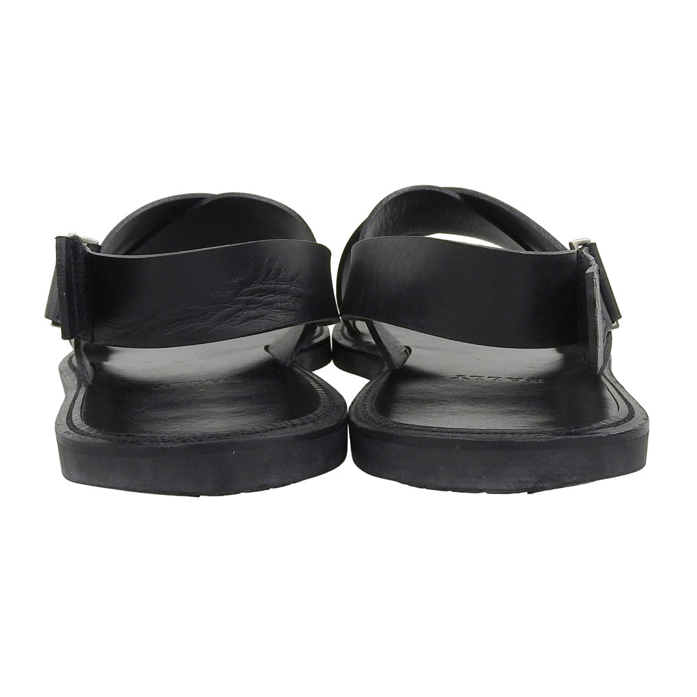 BALLY レザーサンダル ブラック 黒 古着屋 vintage バリー BALLY バリー 新品同様 ブラック レザー サンダル シューズ メンズ 6 E