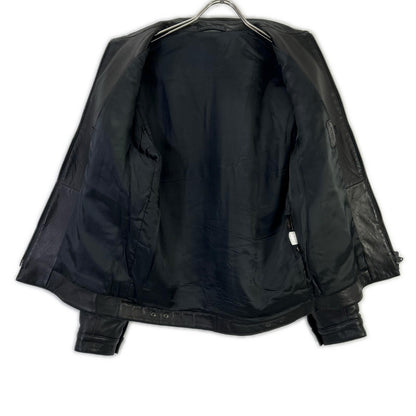 Black sheepskin zip jacket for men
