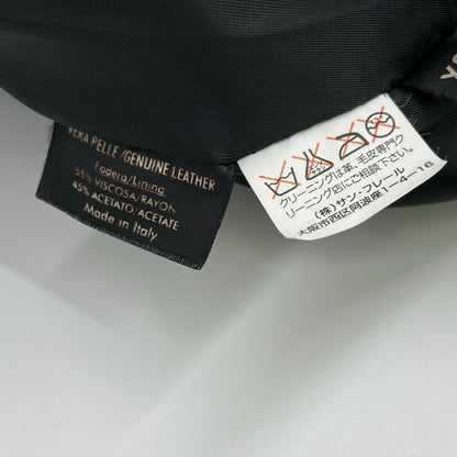 Black sheepskin zip jacket for men