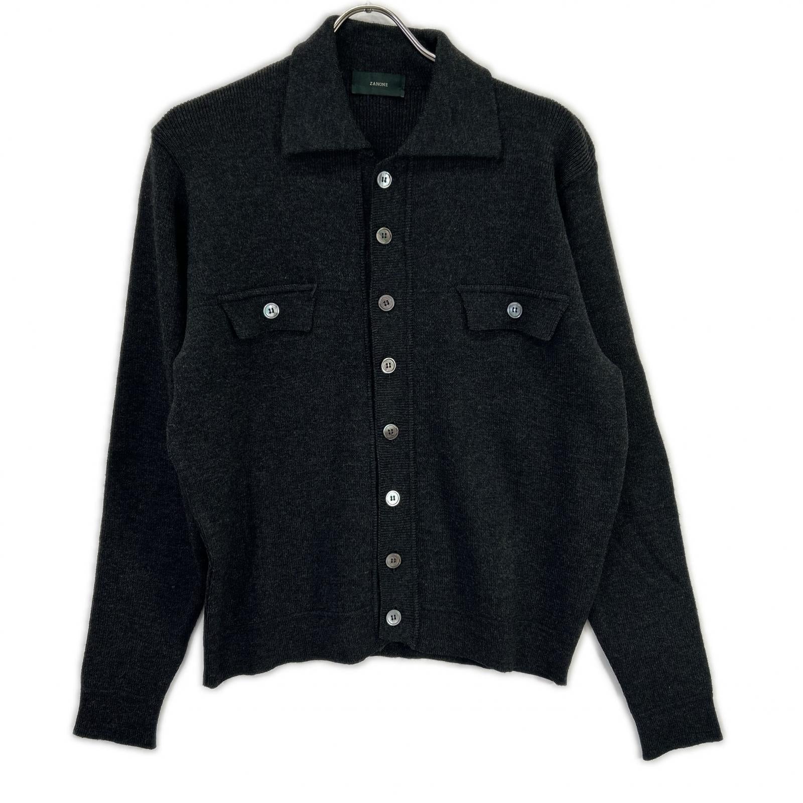 ZANONE Charcoal Wool Jacket Tops