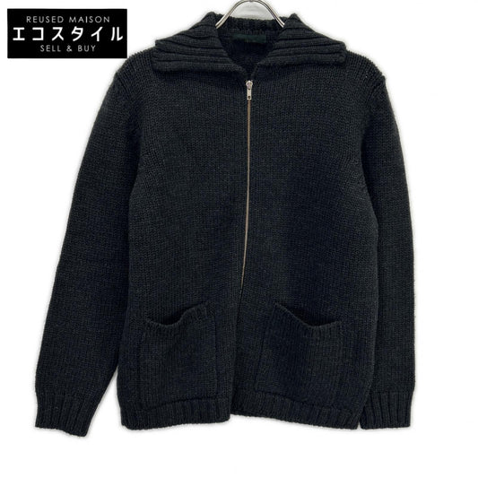 ZANONE ザノーネ チャコール ウール ジップ ニット ジャケット