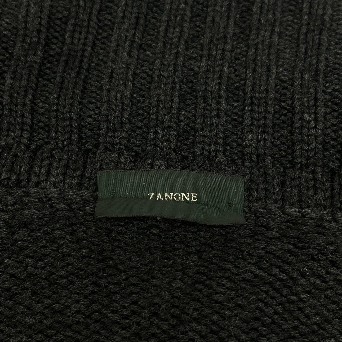 ZANONE Zanone 炭灰色羊毛拉链针织夹克