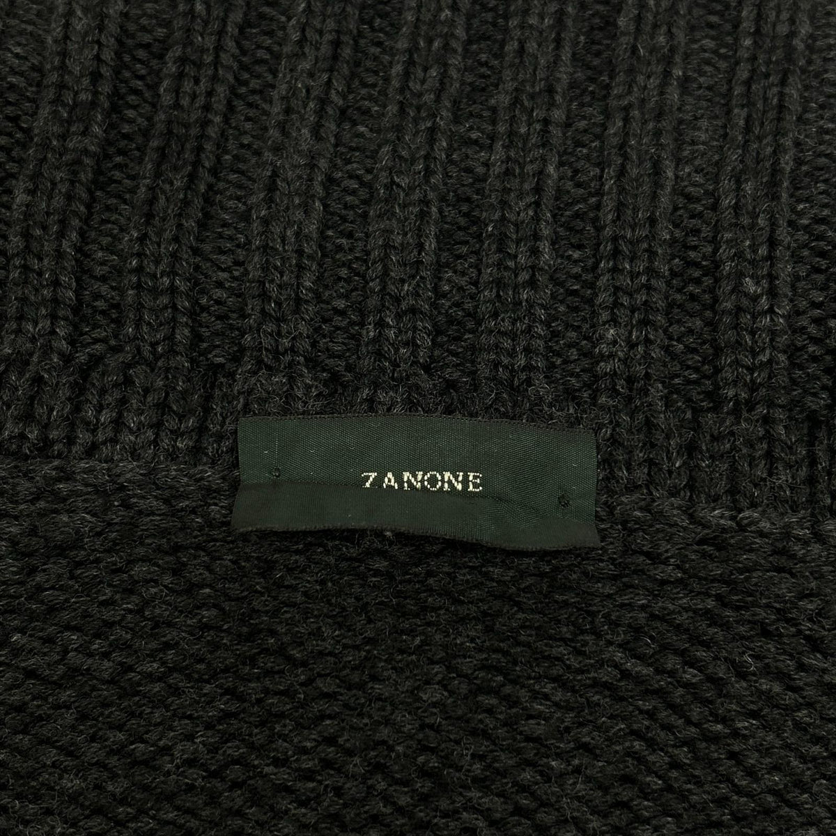 ZANONE Charcoal Wool Zip Knit Jacket